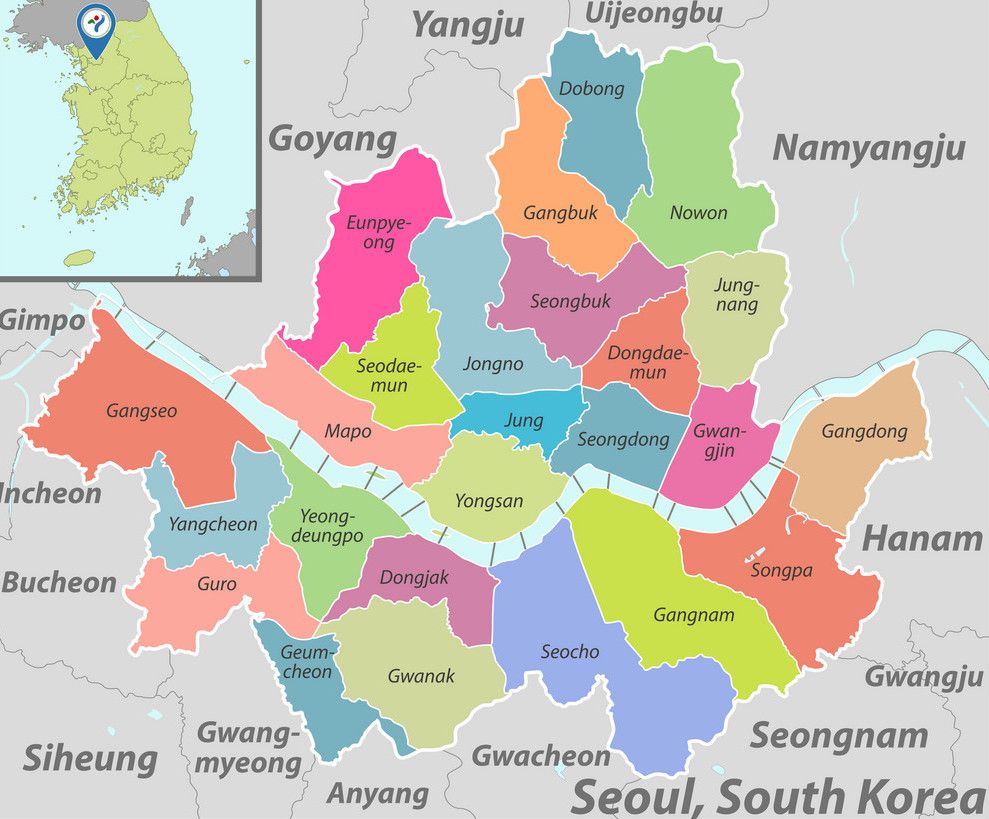 Карта Сеула (ГИД В СЕУЛЕ)